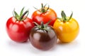 Mini Tomatoes Vibrant Colors Isolated on White Royalty Free Stock Photo