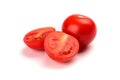 Mini tomatoes on a white background