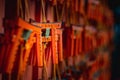 Mini torii gates with written well wishers from visitors