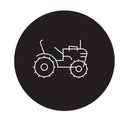 Mini tractor black vector concept icon. Mini tractor flat illustration, sign Royalty Free Stock Photo