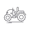 Mini tractor icon, linear isolated illustration, thin line vector, web design sign, outline concept symbol with editable Royalty Free Stock Photo