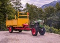 Mini tractor and trailor Royalty Free Stock Photo