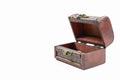 Mini treasure chest on a white background Royalty Free Stock Photo