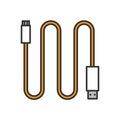 Mini USB cable color icon Royalty Free Stock Photo