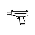 Mini Uzi sub machine gun line icon