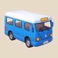 Mini Van Bus Icon Cartoon Illustration