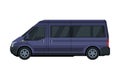 Mini Van Car, Public or Cargo Transportation Vehicle Flat Vector Illustration Royalty Free Stock Photo