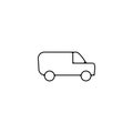 mini van thin line icon. mini van linear outline icon Royalty Free Stock Photo