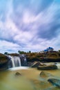 A mini waterfall at kampili dam Royalty Free Stock Photo