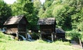 Mini Watermills on Pliva Lake Royalty Free Stock Photo