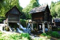 Mini Watermills on Pliva Lake Royalty Free Stock Photo