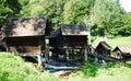 Mini Watermills on Pliva Lake Royalty Free Stock Photo