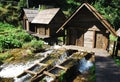 Mini Watermills on Pliva Lake Royalty Free Stock Photo