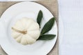 Mini White Pumpkin on a Plate