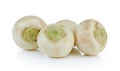 Mini white turnips on white background