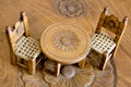 Mini wooden chairs and table