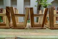 Mini wooden stool Royalty Free Stock Photo