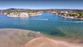 Panorama aerial view of Noosa River Royalty Free Stock Photo