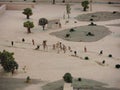 Miniature of ancient Indigenous town in Lima, Peru.