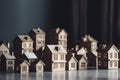 Miniature apartment houses arranged in row