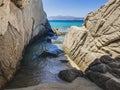 Miniature beach and bay on Naxos island