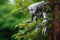 miniature biohybrid robot climbing a tree Royalty Free Stock Photo