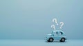 The miniature blue car.AI generated image Royalty Free Stock Photo