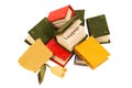 Miniature books with rose and old paper