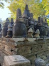 The miniature Borobudur temple looks dull and unmaintained Royalty Free Stock Photo