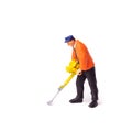 Miniature Builder worker with pneumatic hammer drill Royalty Free Stock Photo