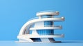 Miniature of Building with Futuristic Design in Blue
