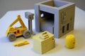 Miniature Building Model Constructed Using 3D Printing in Design Process. Generative AI Royalty Free Stock Photo