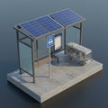 A miniature bus stop model on Royalty Free Stock Photo