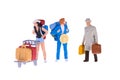 Miniature businessman and tourist people