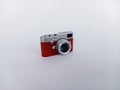 Miniature camera isolated on a white background Royalty Free Stock Photo
