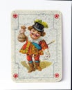 Miniature card, macro Joker playing card.