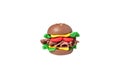 Miniature cheese burger model from japanese clay Royalty Free Stock Photo