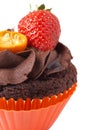 Miniature Chocolate Cupcake With Strawberry