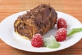 Miniature chocolate swiss roll Royalty Free Stock Photo