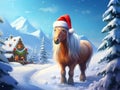 Miniature Christmas Horse