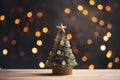 miniature christmas tree decoration AI generated