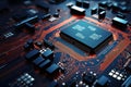 Miniature Circuit board. Generate Ai Royalty Free Stock Photo