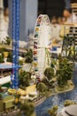 Miniature of city park by river , attractions, ferris wheel, review wheel, summer Royalty Free Stock Photo