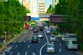 A miniature city street at Oume avenue in Tokyo daytime tiltshift