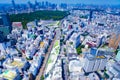 A miniature cityscape at Miyashita park in Shibuya Tokyo high angle