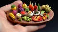 Miniature clay food sculptures Royalty Free Stock Photo