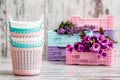 Miniature Colorful Plastic Baskets for Household Use Royalty Free Stock Photo