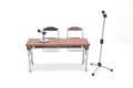 Miniature Conference Setup with Microphones, Table, and Chairs for Presentation Royalty Free Stock Photo