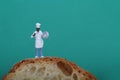 Miniature of cook with bread Royalty Free Stock Photo