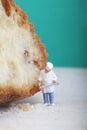 Miniature of cook with bread Royalty Free Stock Photo